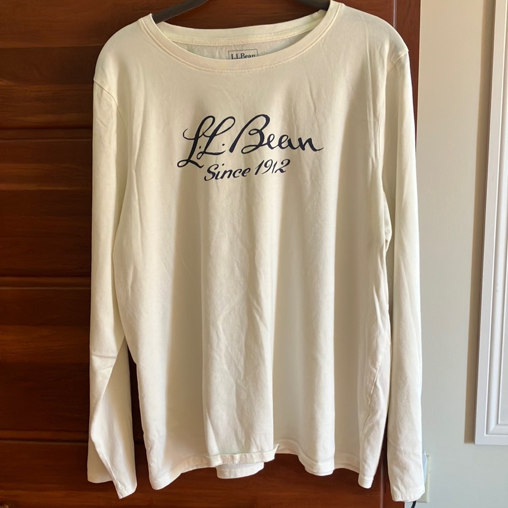 Women’s extra large, long sleeve ivory T-shirt